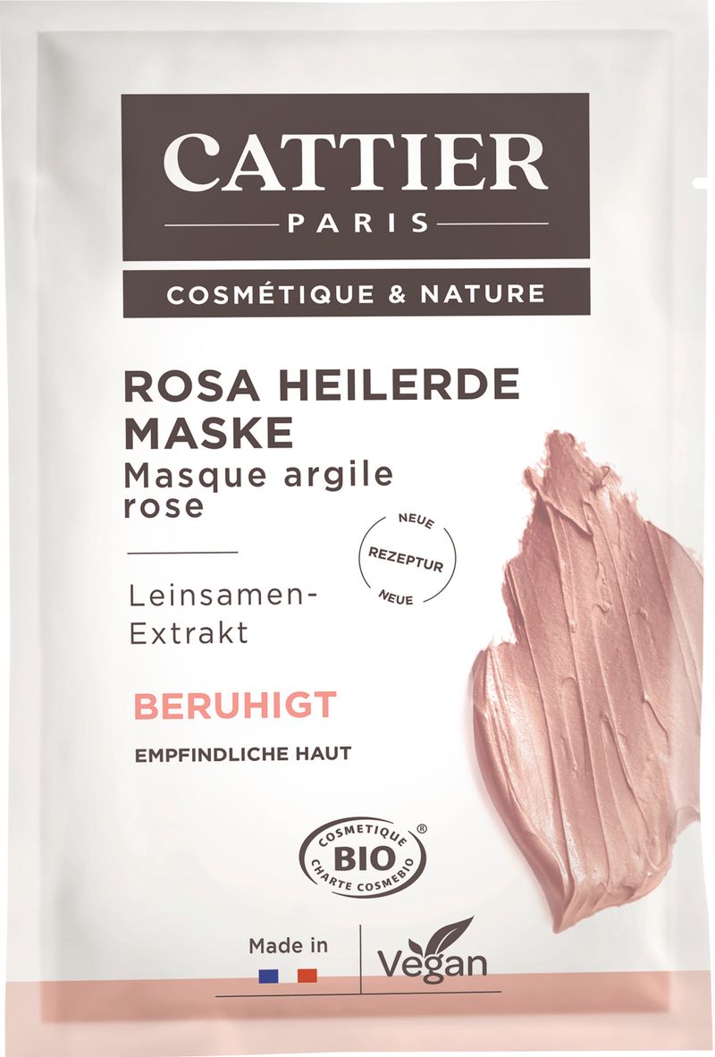 Cattier Rosa Heilerde Maske für empfindliche Haut