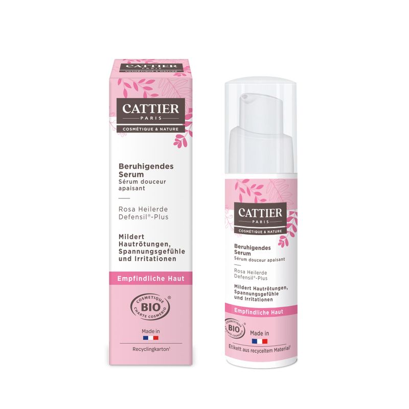 Cattier Beruhigendes Serum mit rosa Heilerde